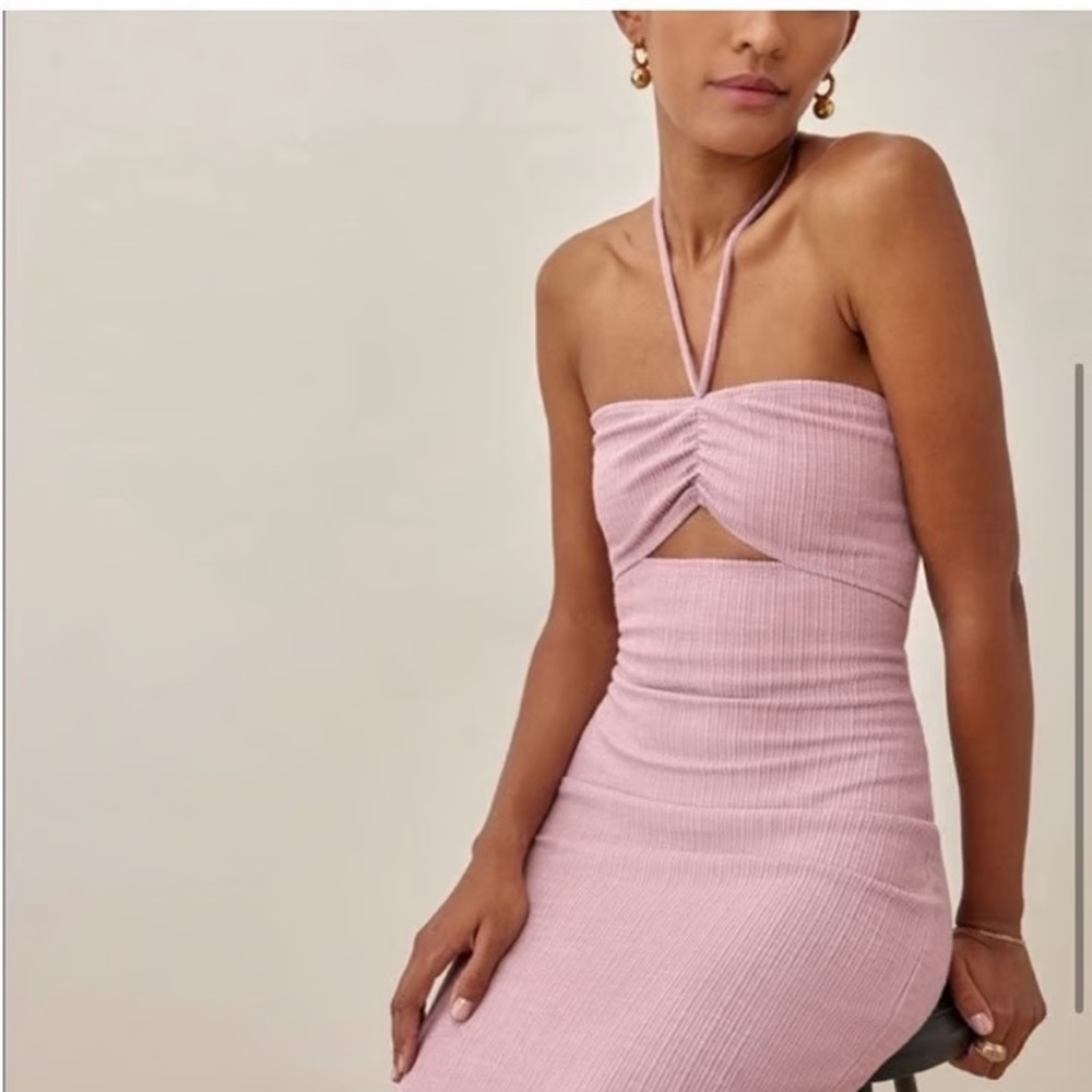 Reformation Indie halter Pink Dress
